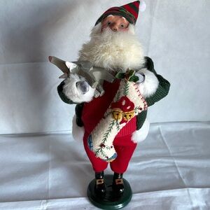 Festive Santa Figurine with Stocking